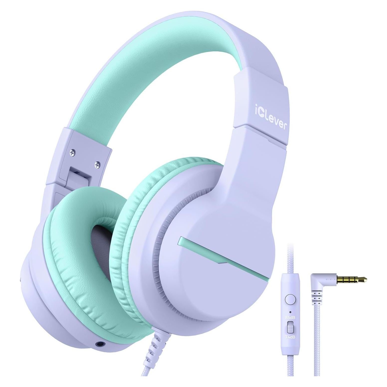 Auriculares iClever HS19 para Niños con Micrófono Púrpura