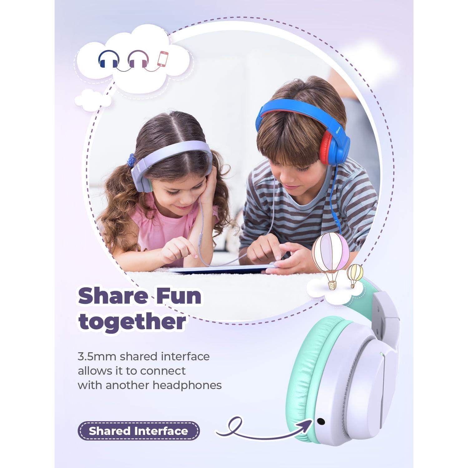 Auriculares iClever HS19 para Niños con Micrófono Púrpura