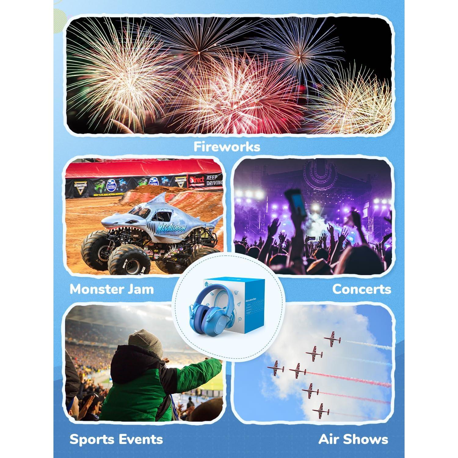 Auriculares iClever EM01 con Cancelación de Ruido para Niños - Azul