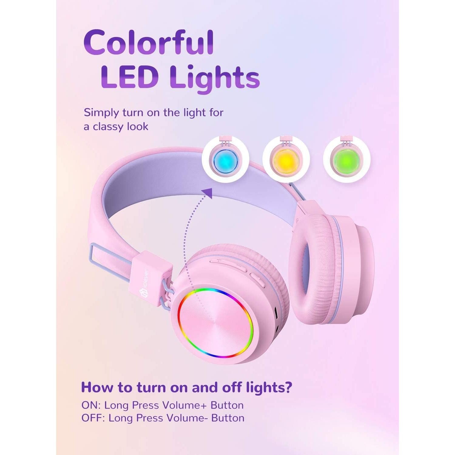 Auriculares Inalámbricos iClever BTH03 para Niños Rosa 35H