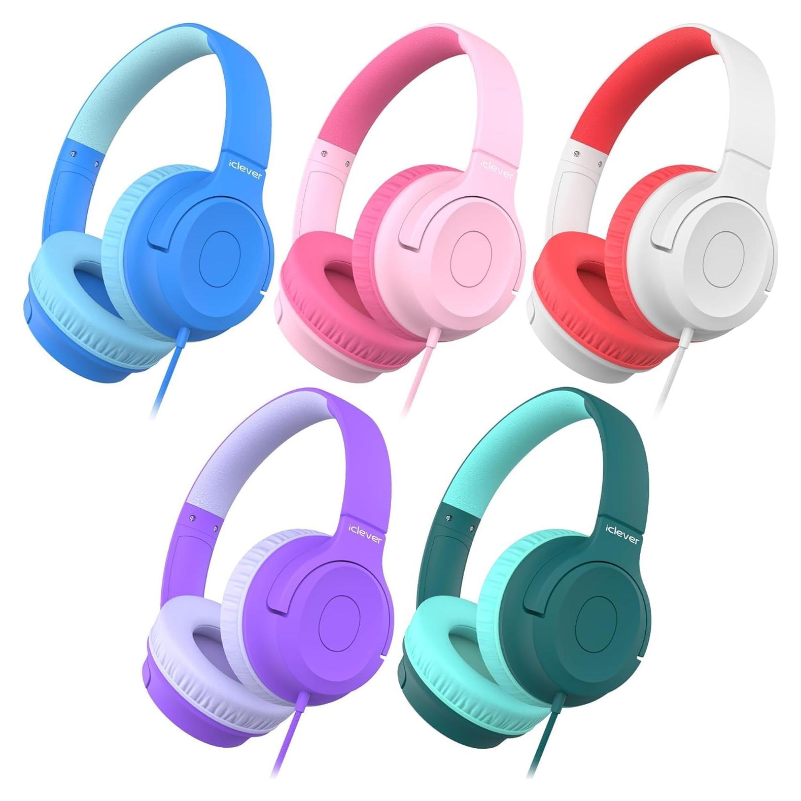 Auriculares iClever HS27 para Niños - Volumen Seguro 85dBA - 5 Unidades