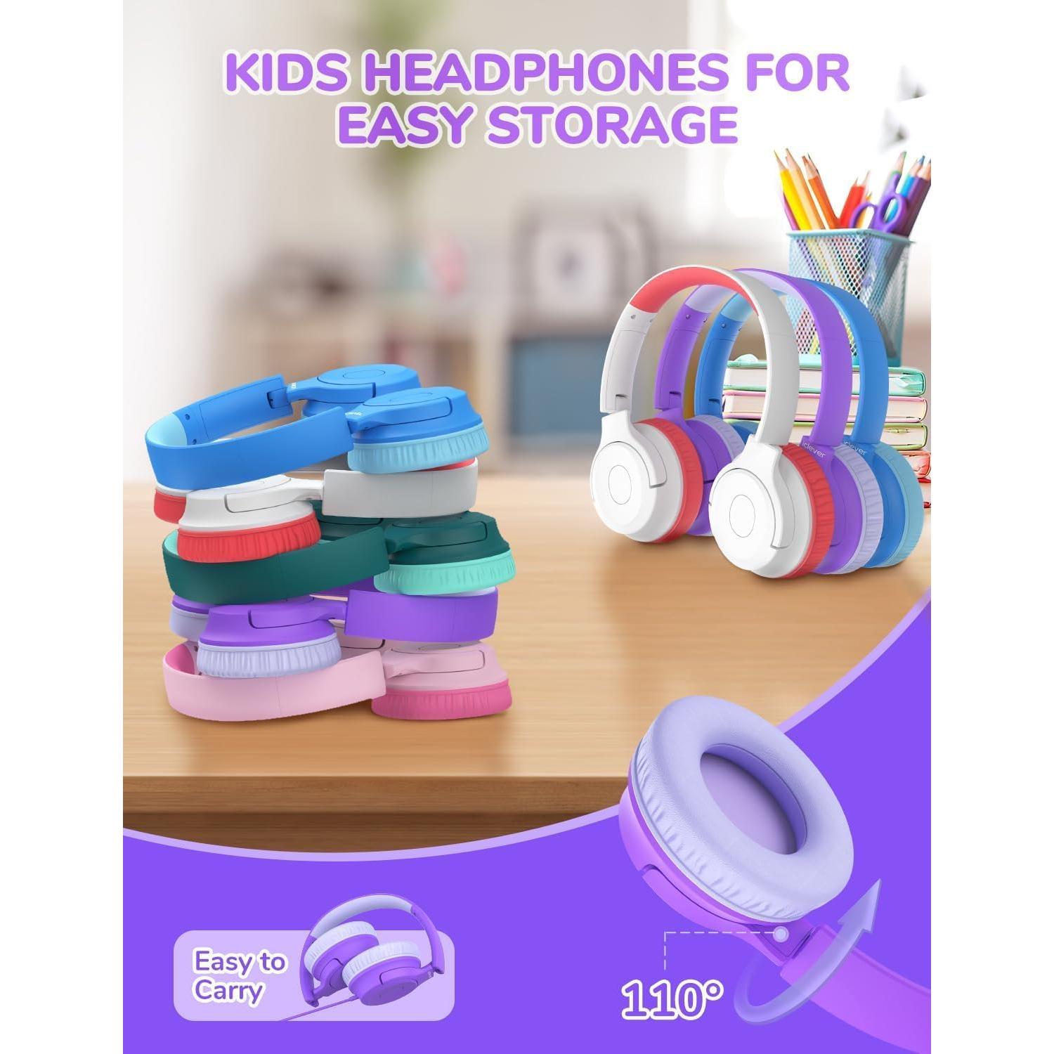 Auriculares iClever HS27 para Niños - Volumen Seguro 85dBA - 5 Unidades