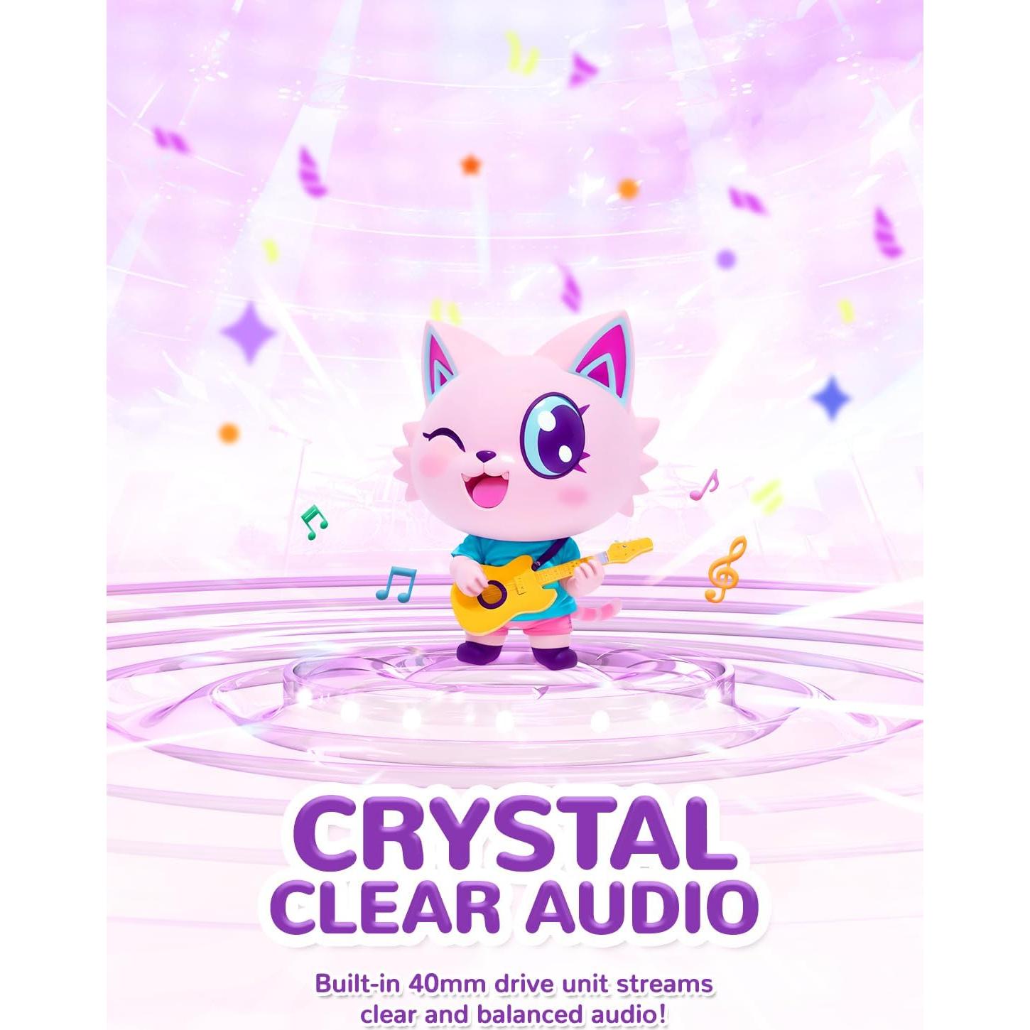 Auriculares iClever Meow Lollipop Rosa para Niños 85dBA