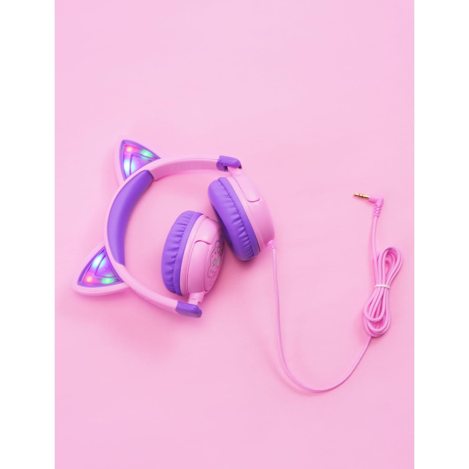 Auriculares iClever Meow Lollipop Rosa para Niños 85dBA