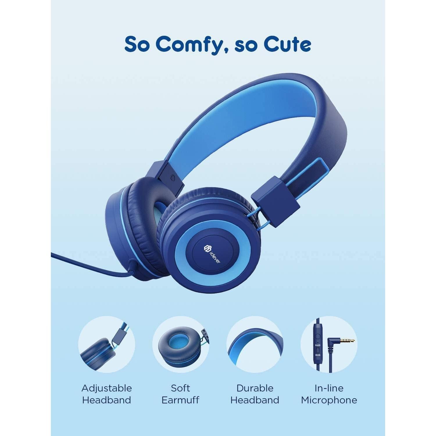 Auriculares iClever HS22 para Niños 2 Unidades Plegables 85dB