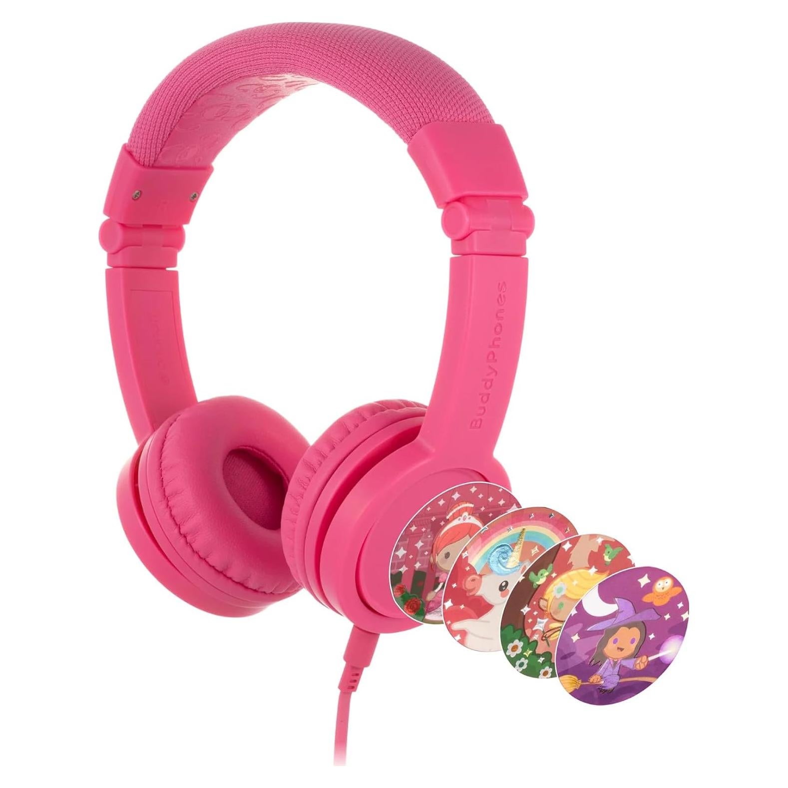 Auriculares BuddyPhones Explore Plus Rosa para Niños - Seguro y Plegable