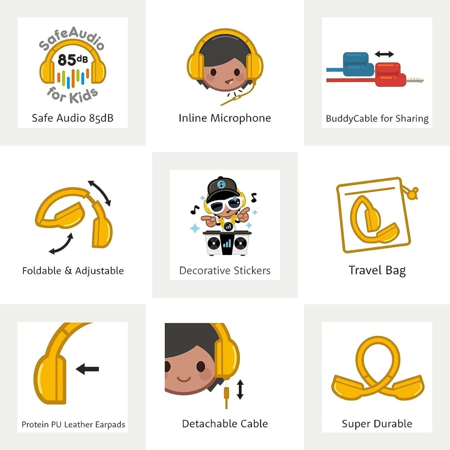 Auriculares BuddyPhones Explore Plus Rosa para Niños - Seguro y Plegable