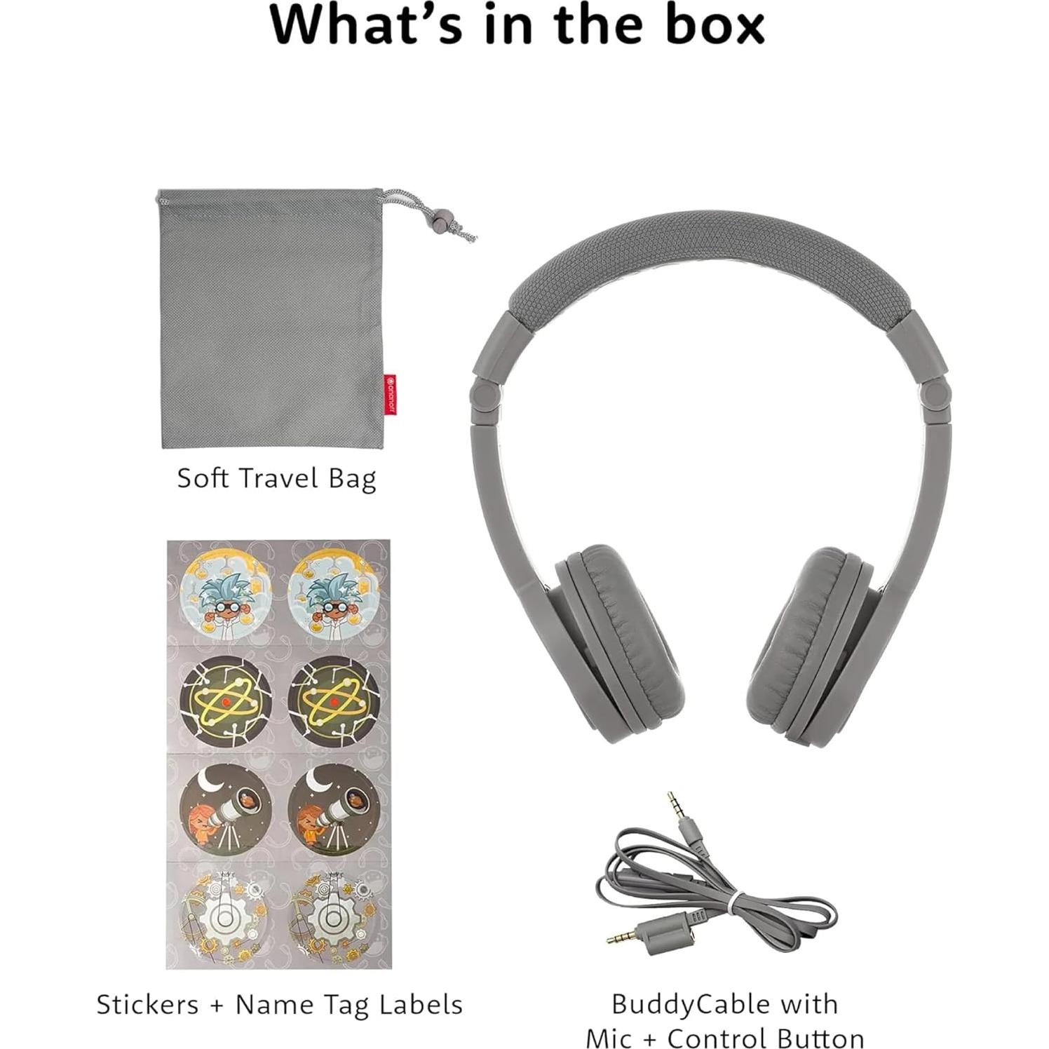 Auriculares BuddyPhones Explore Plus Rosa para Niños - Seguro y Plegable