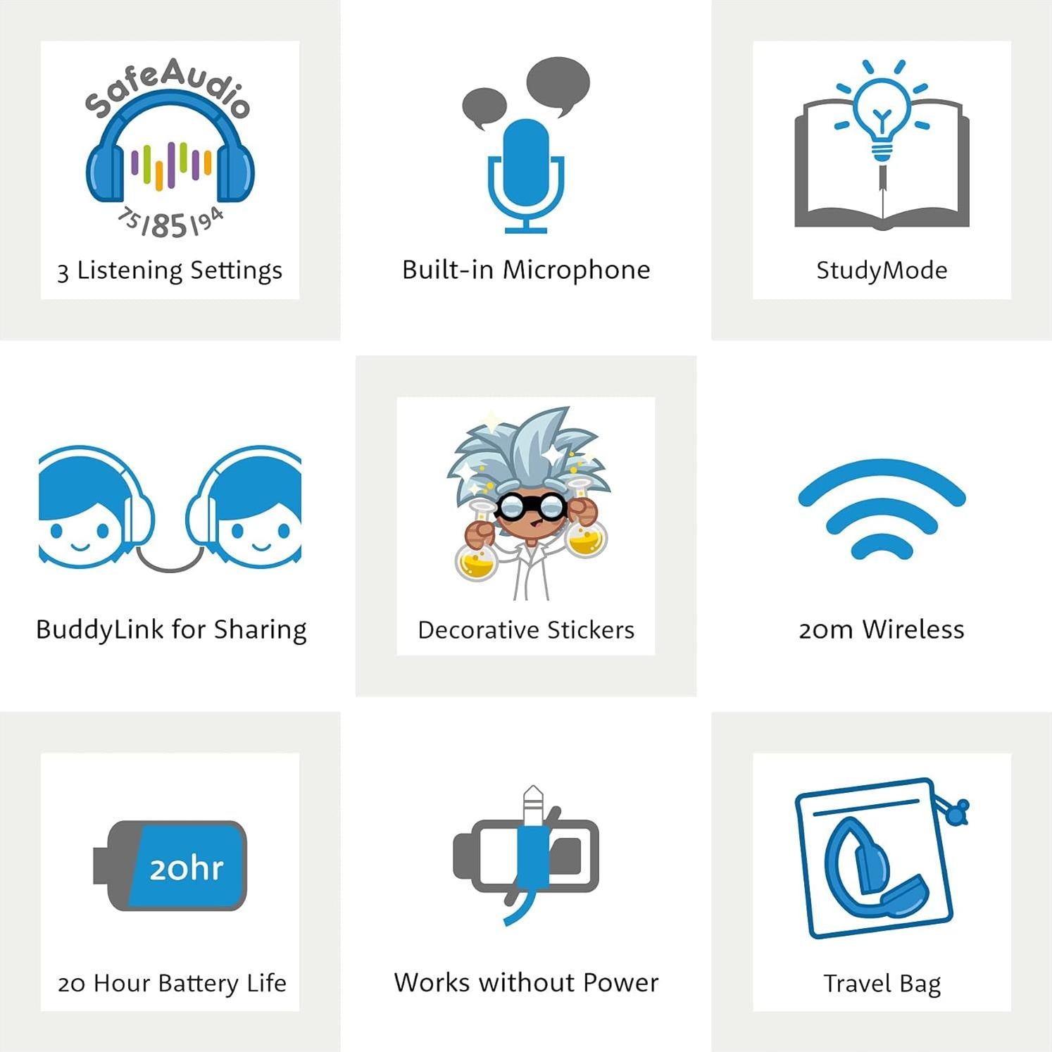 Auriculares BuddyPhones Play+ Bluetooth Plegables para Niños