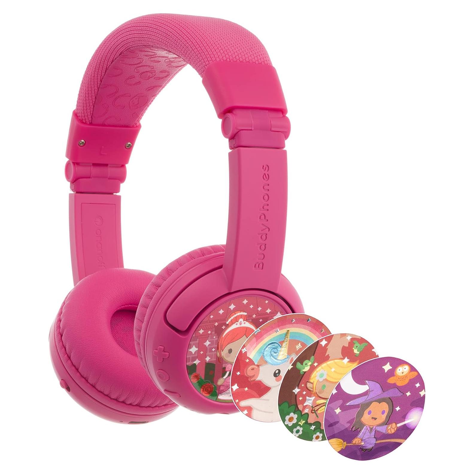 Auriculares BuddyPhones Play+ Bluetooth Plegables para Niños Rosa