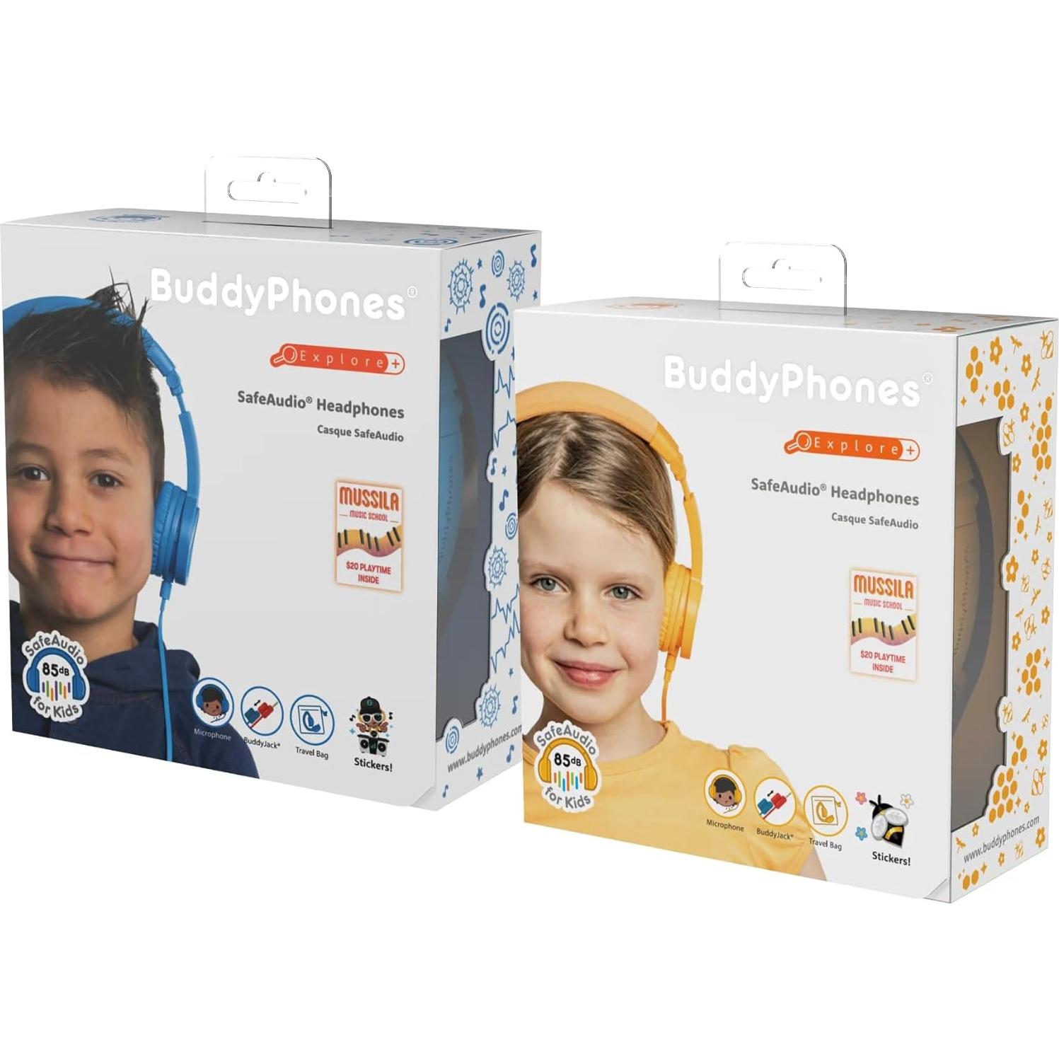 Auriculares BuddyPhones Explore Plus Gris para Niños con Limitación de Volumen