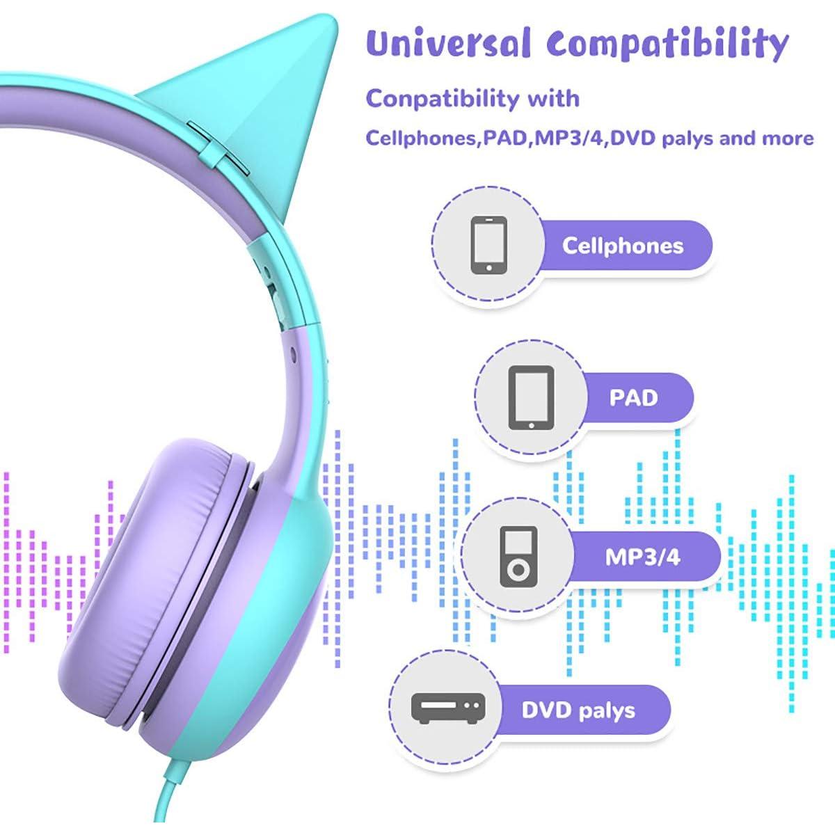 Auriculares Gorsun E61V para Niños Púrpura con Volumen Limitado