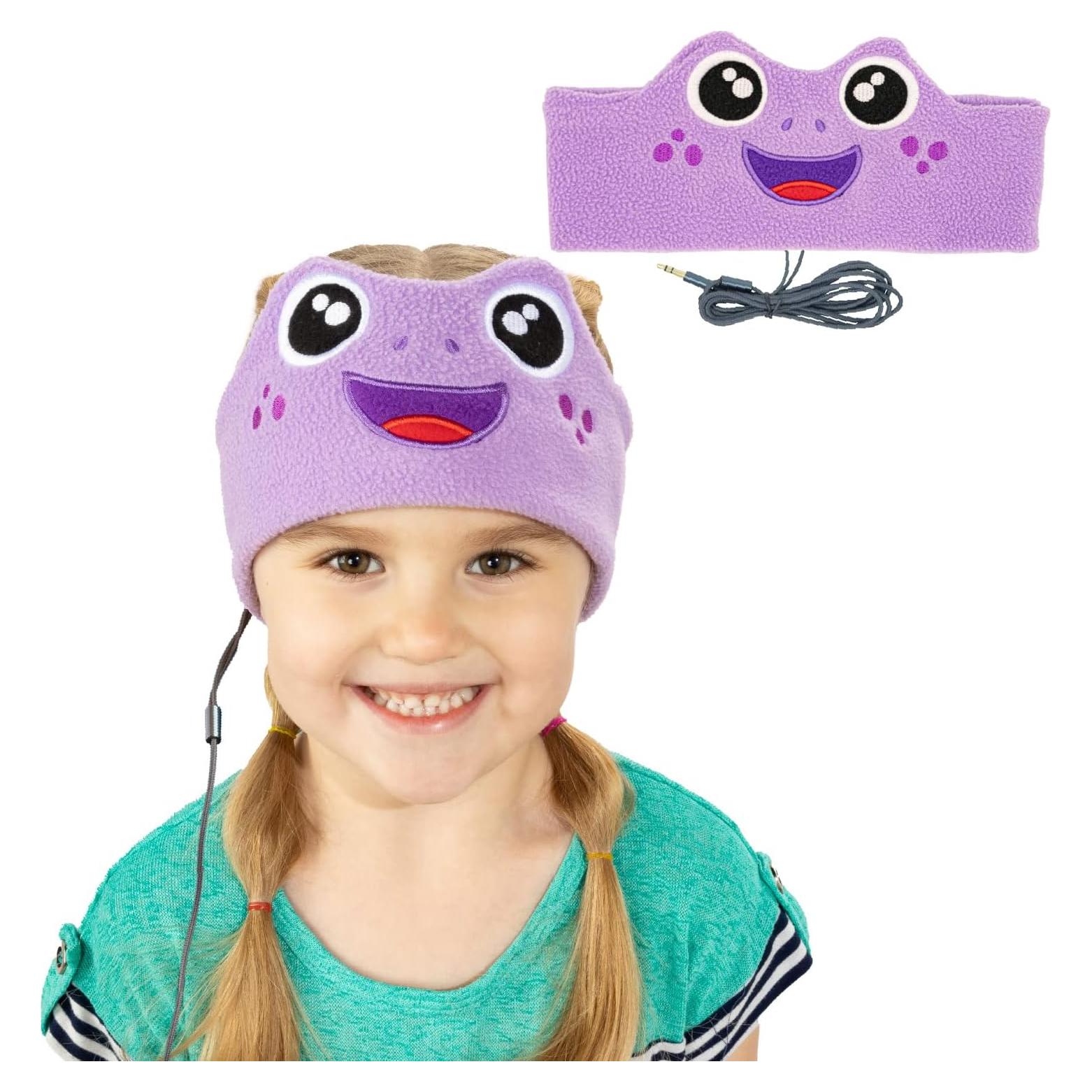 Auriculares CozyPhones para Niños Banda Elástica Rana Púrpura