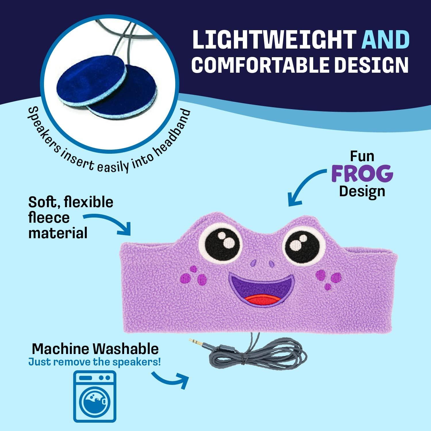 Auriculares CozyPhones para Niños Banda Elástica Rana Púrpura