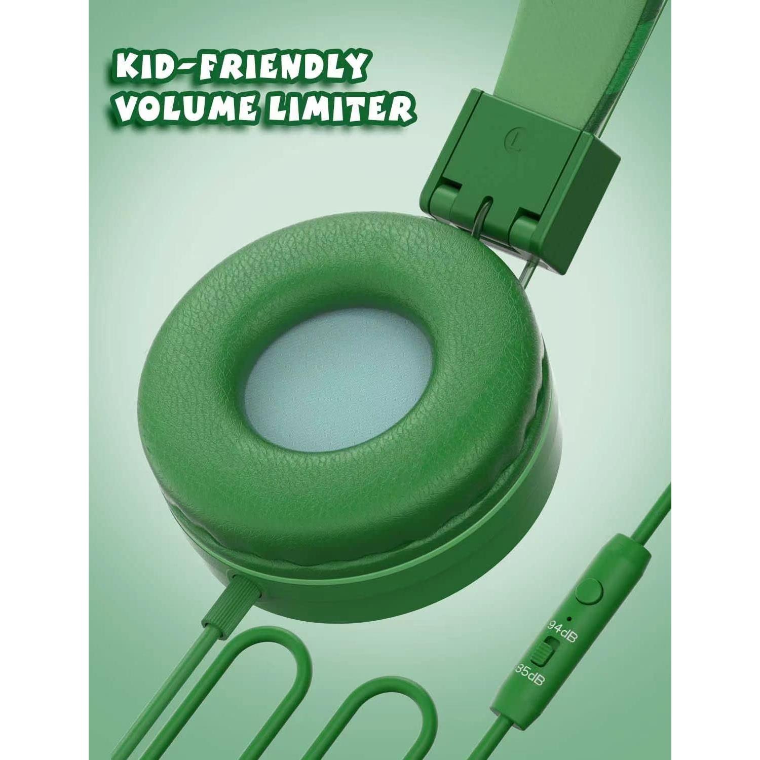 Auriculares para Niños SIMJAR Dinosaurio Verde con Micrófono