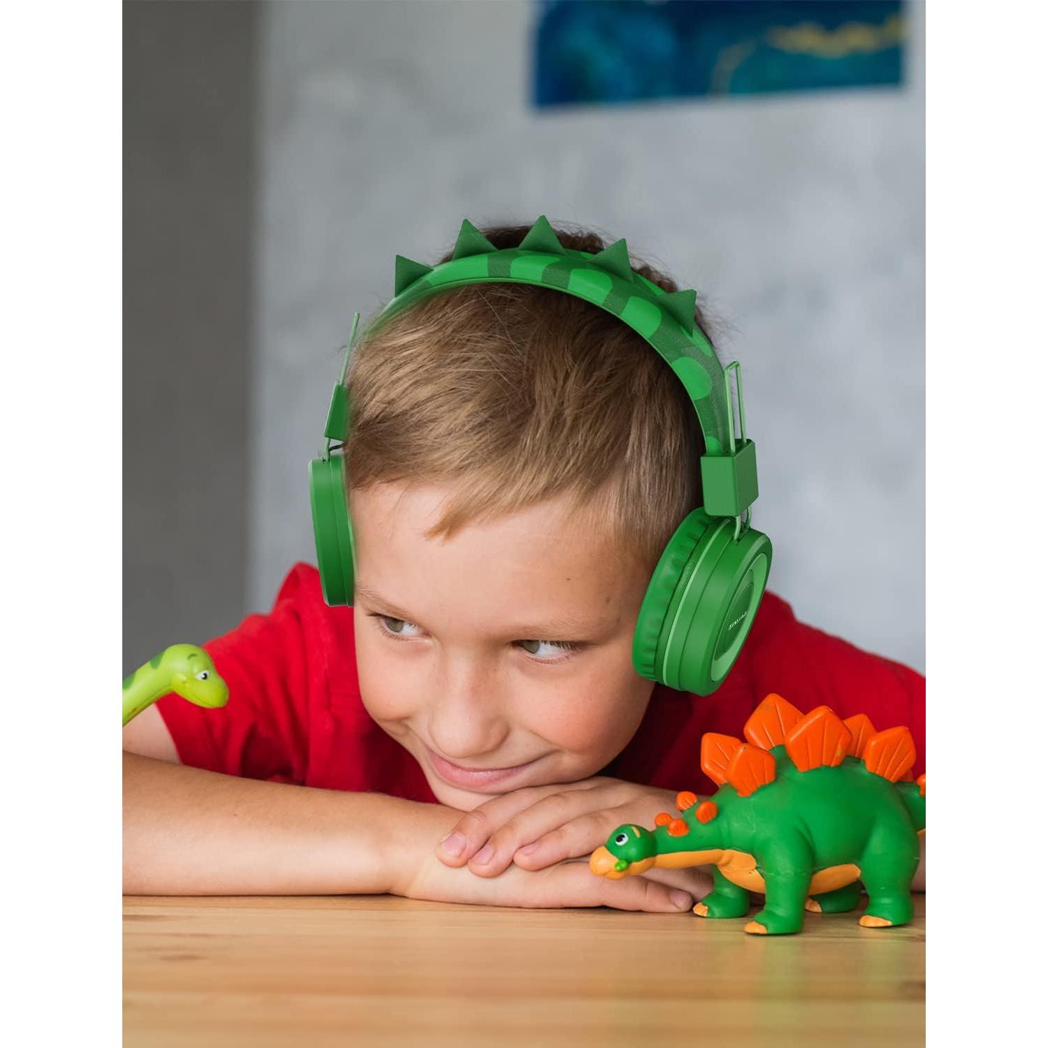 Auriculares para Niños SIMJAR Dinosaurio Verde con Micrófono
