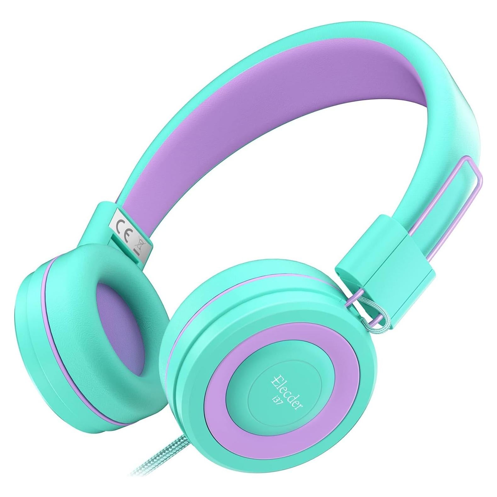 Auriculares Plegables Elecder i37 para Niños Verde 1.5m