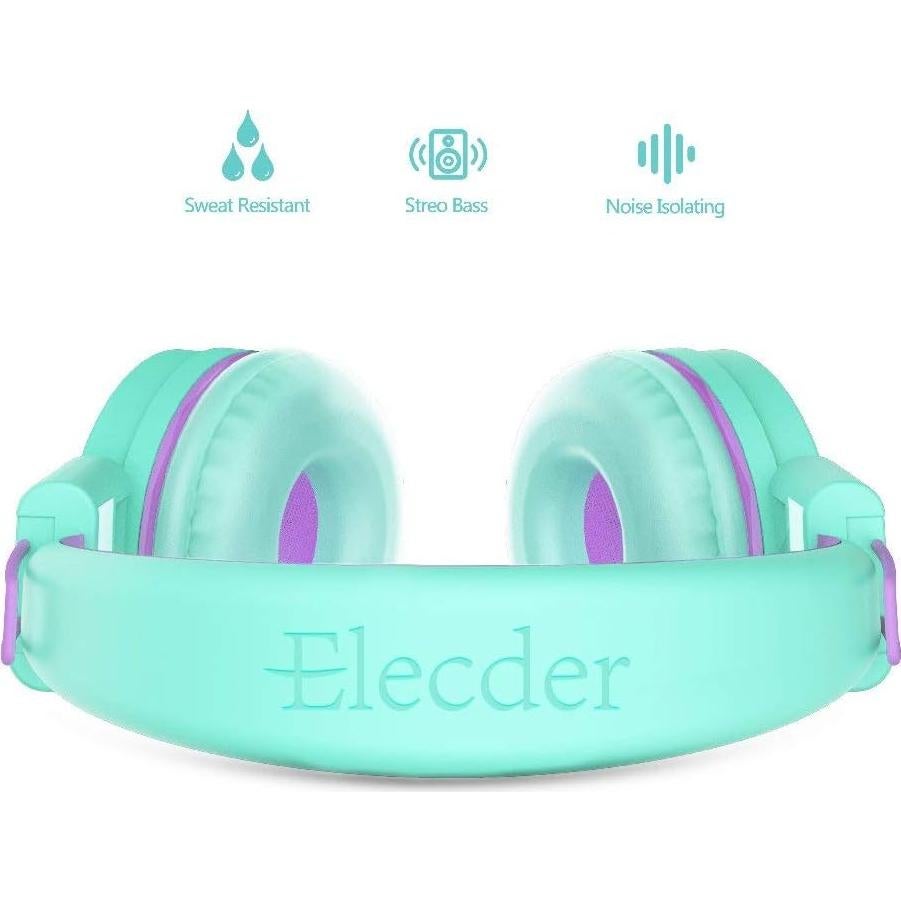 Auriculares Plegables Elecder i37 para Niños Verde 1.5m