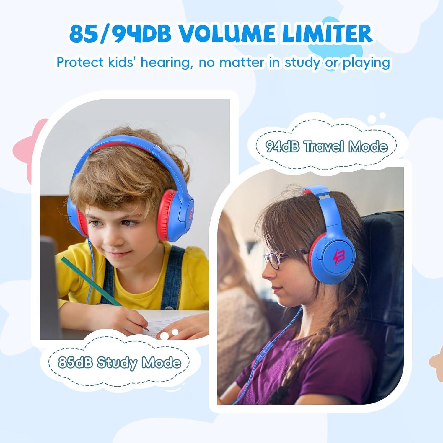Auriculares para Niños Botesty Ivy Azul con Micrófono 85dB
