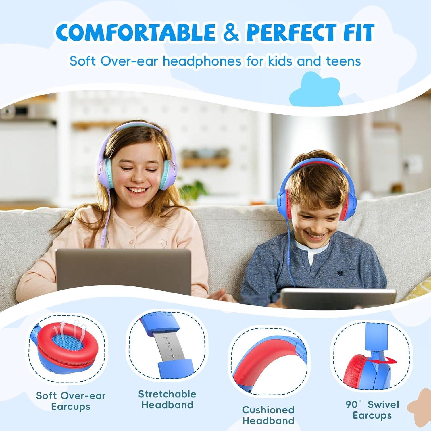 Auriculares para Niños Botesty Ivy Azul con Micrófono 85dB