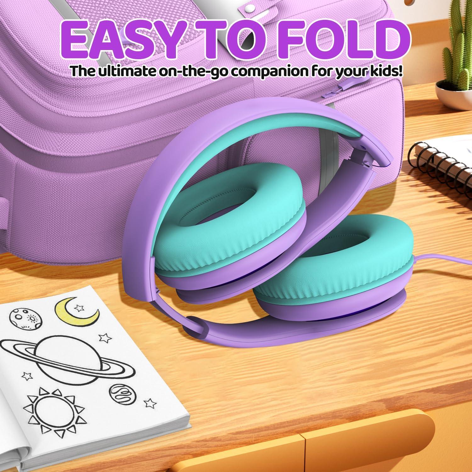 Auriculares JoySpark W5 para Niños 85dB Púrpura Ajustables