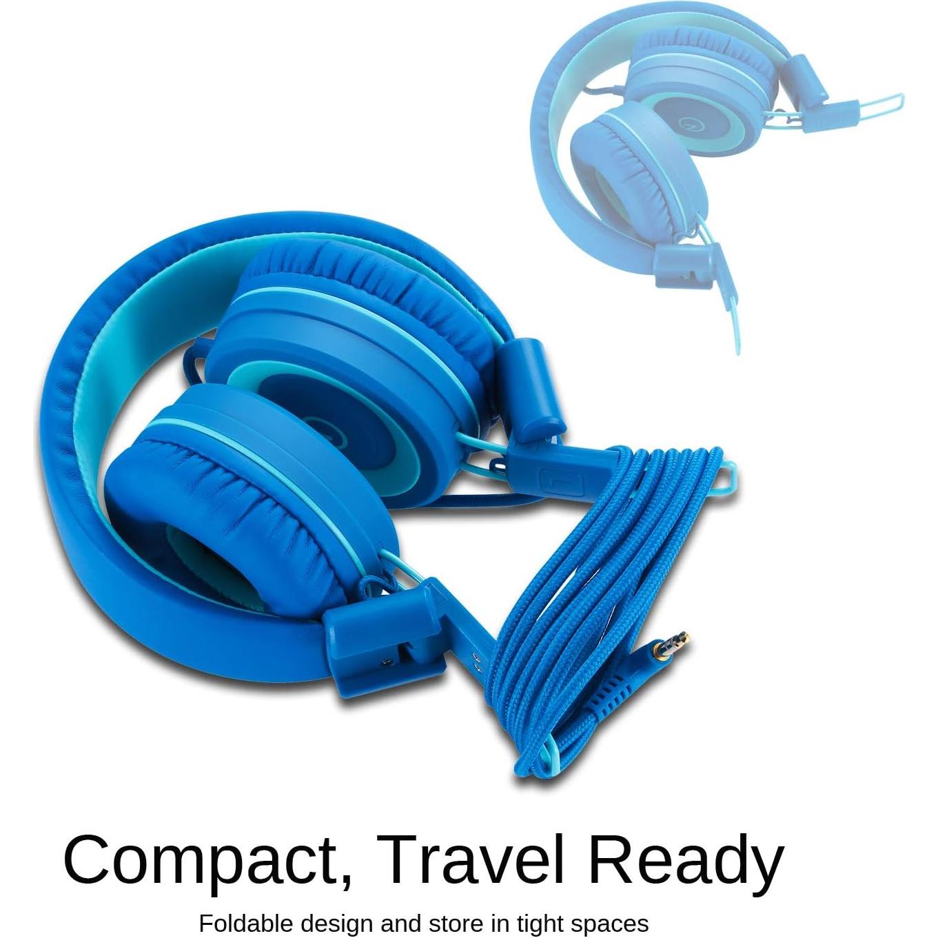 Auriculares Noot K11 Plegables para Niños 1.52m Azul Cielo