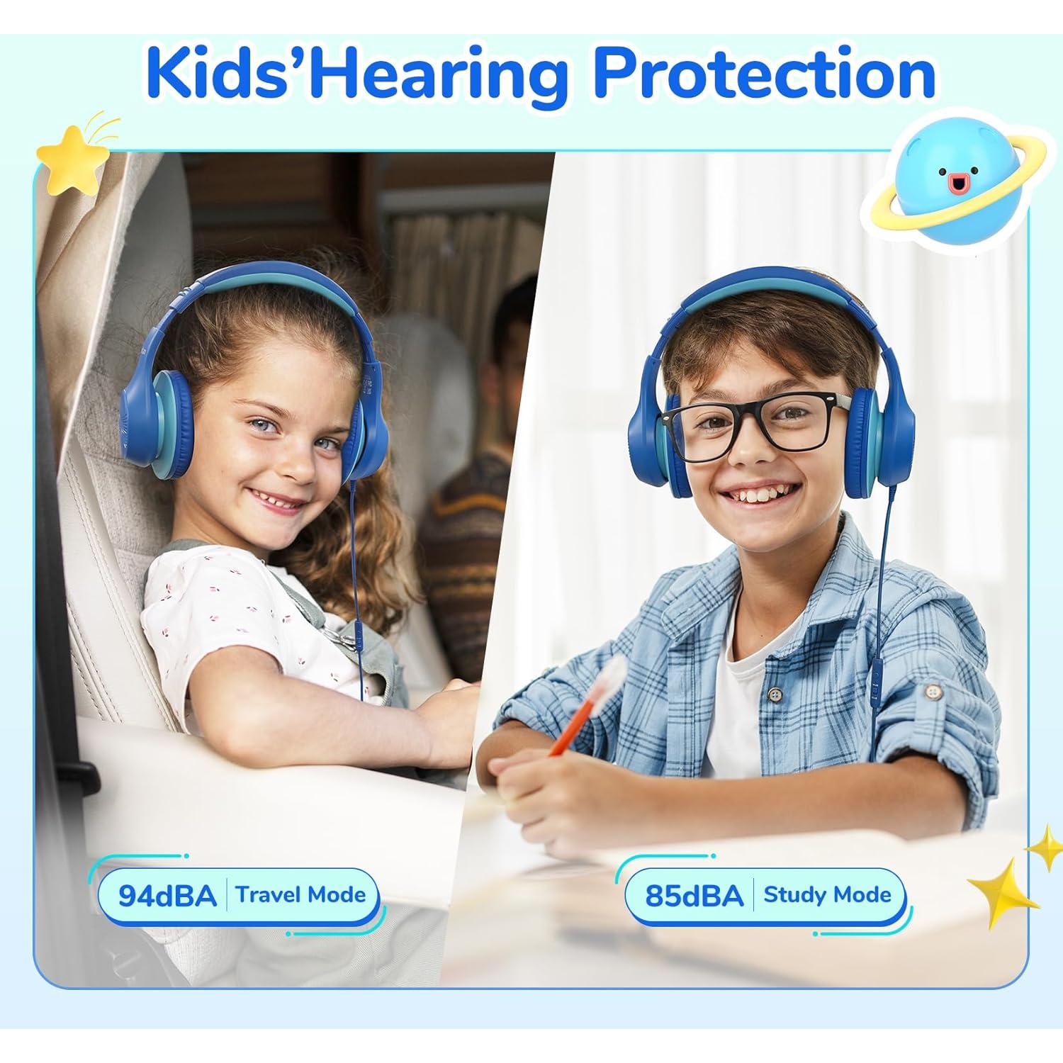 Auriculares EarFun K3 para Niños Azul, Sonido Estéreo HD, 85dB