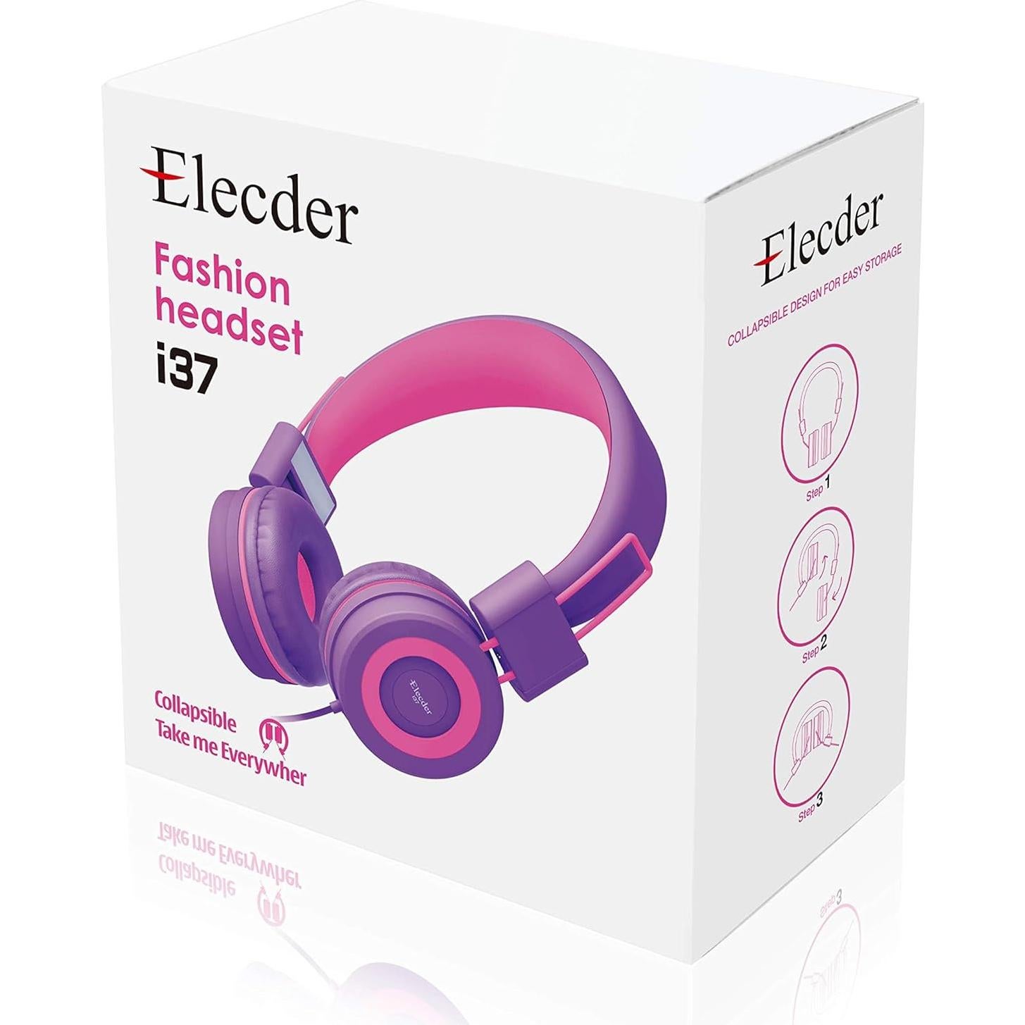 Auriculares ELECDER i37 Plegables para Niños con Sonido Estéreo