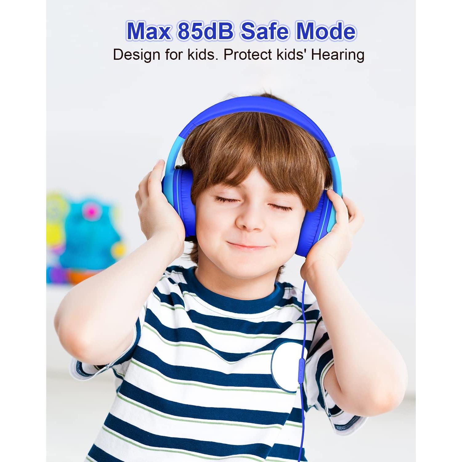 Auriculares para Niños ELECDER S8 con Micrófono 85dB Azul