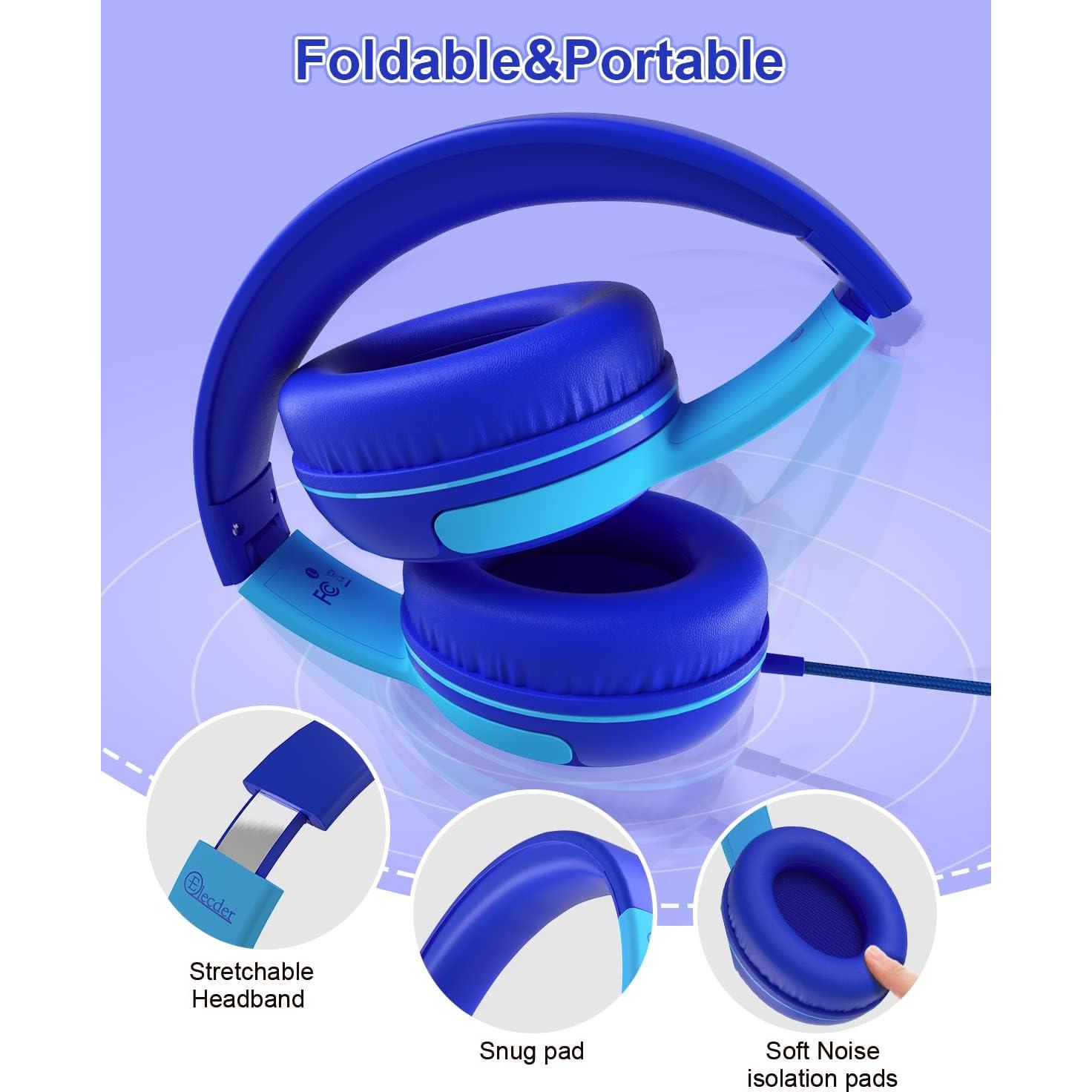 Auriculares para Niños ELECDER S8 con Micrófono 85dB Azul