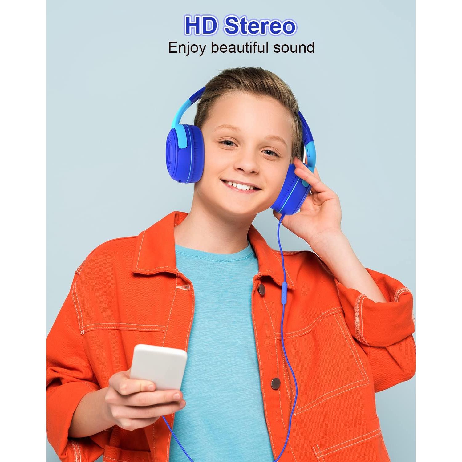 Auriculares para Niños ELECDER S8 con Micrófono 85dB Azul