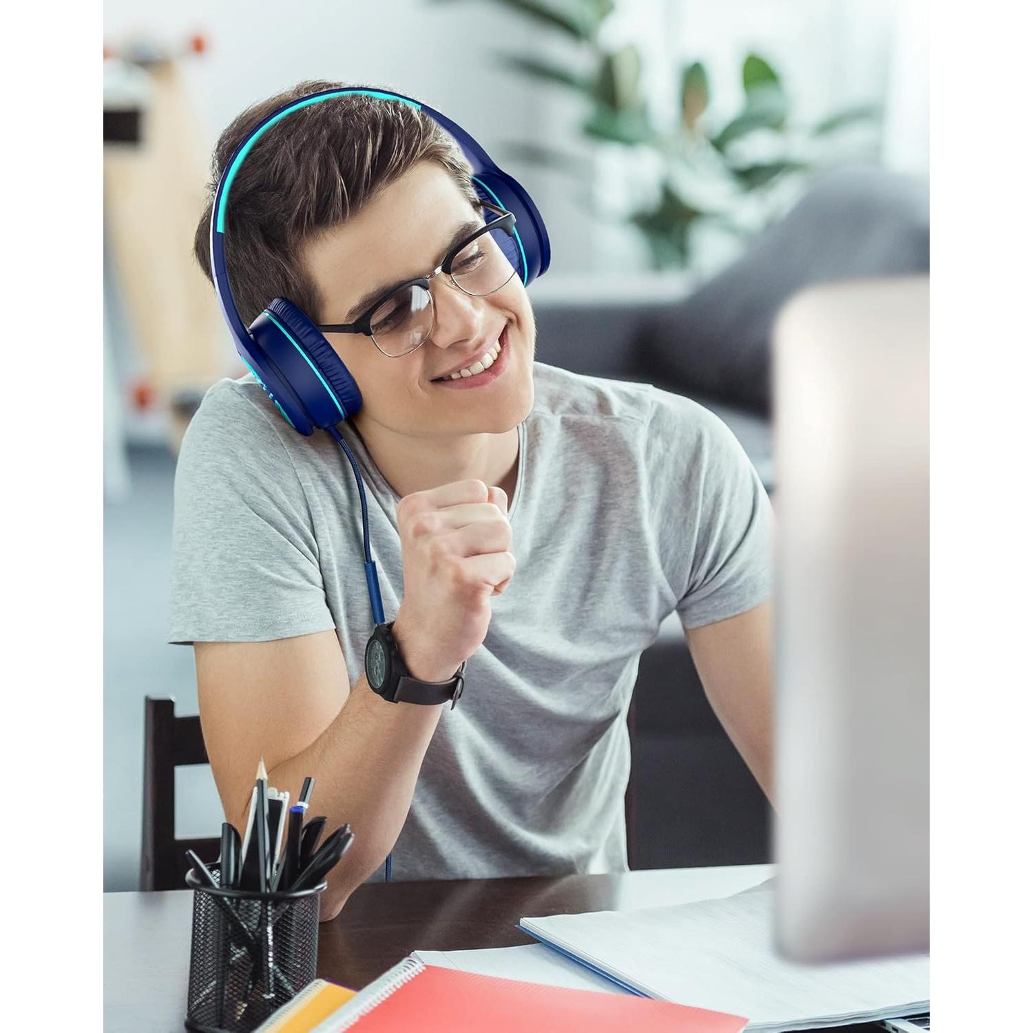 Auriculares On-Ear ELECDER i45 con Micrófono - Azul