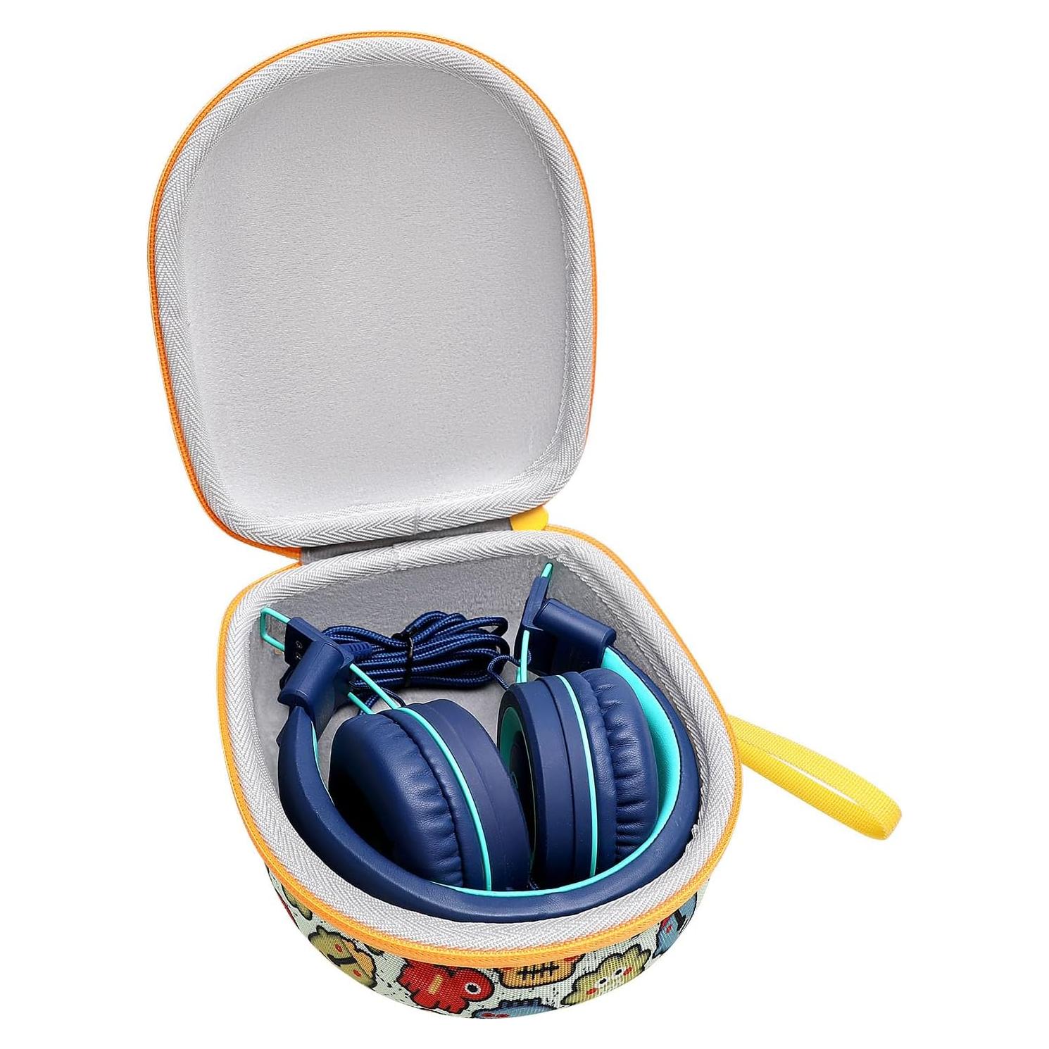Funda Dura XANAD para Auriculares Niños Verde y Blanco