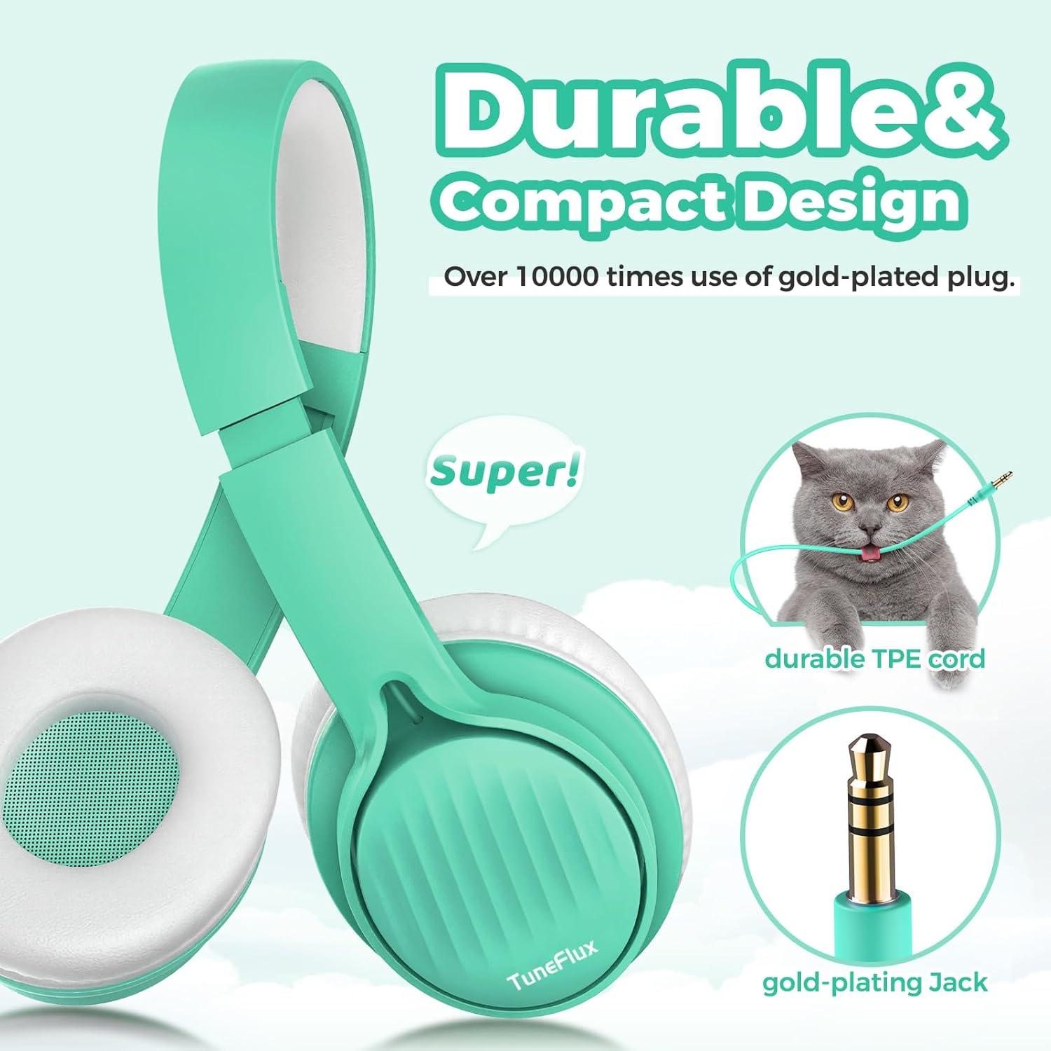 Auriculares TuneFlux F8pro para Niños Verde, Volumen 85dB