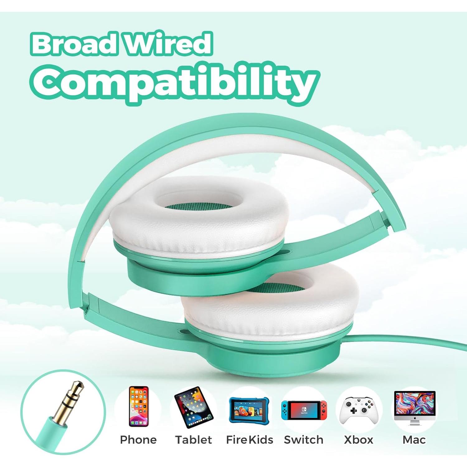 Auriculares TuneFlux F8pro para Niños Verde, Volumen 85dB