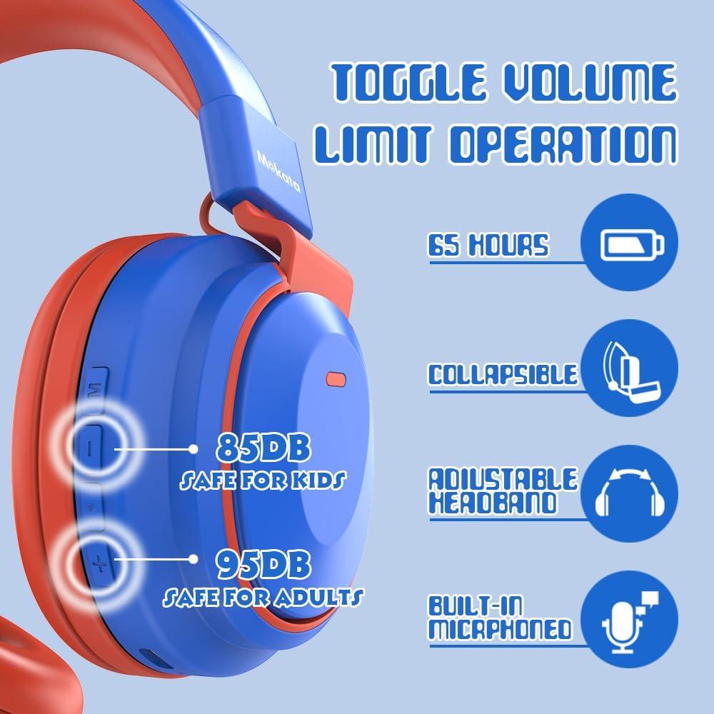 Auriculares Inalámbricos MOKATA B16 para Niños Azul 60H Bluetooth 5.3