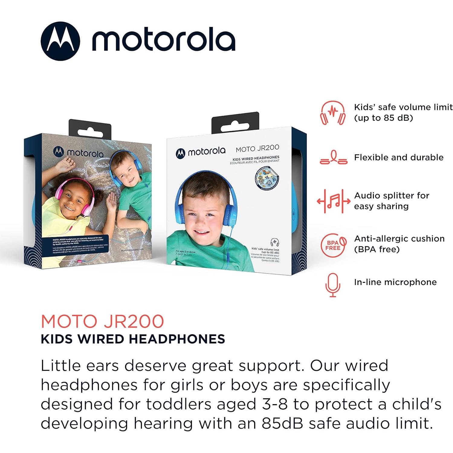Auriculares Motorola JR200 para Niños con Micrófono - Azul