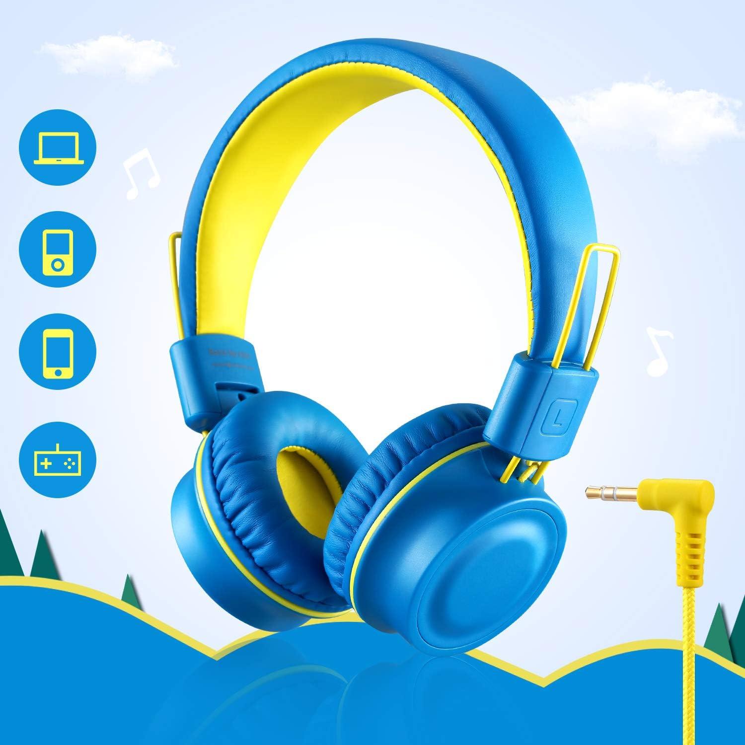 Auriculares Noot K33 Plegables para Niños 1.52m Cable 3.5mm Azul