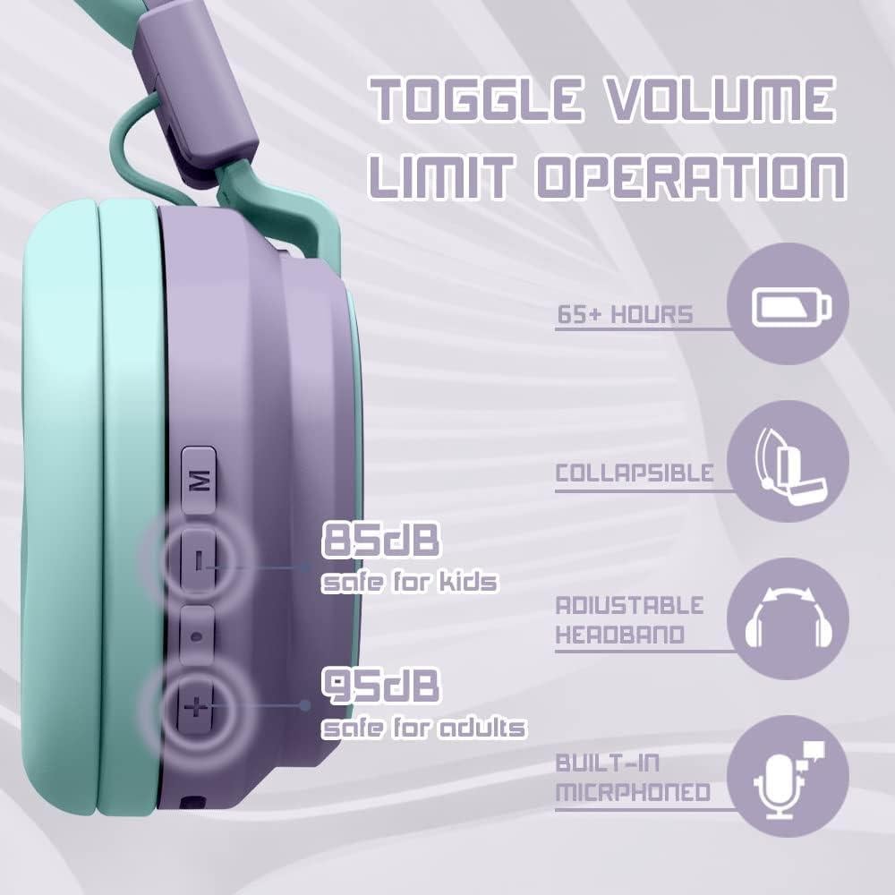 Auriculares Inalámbricos MIDOLA para Niños Bluetooth 5.0 Púrpura