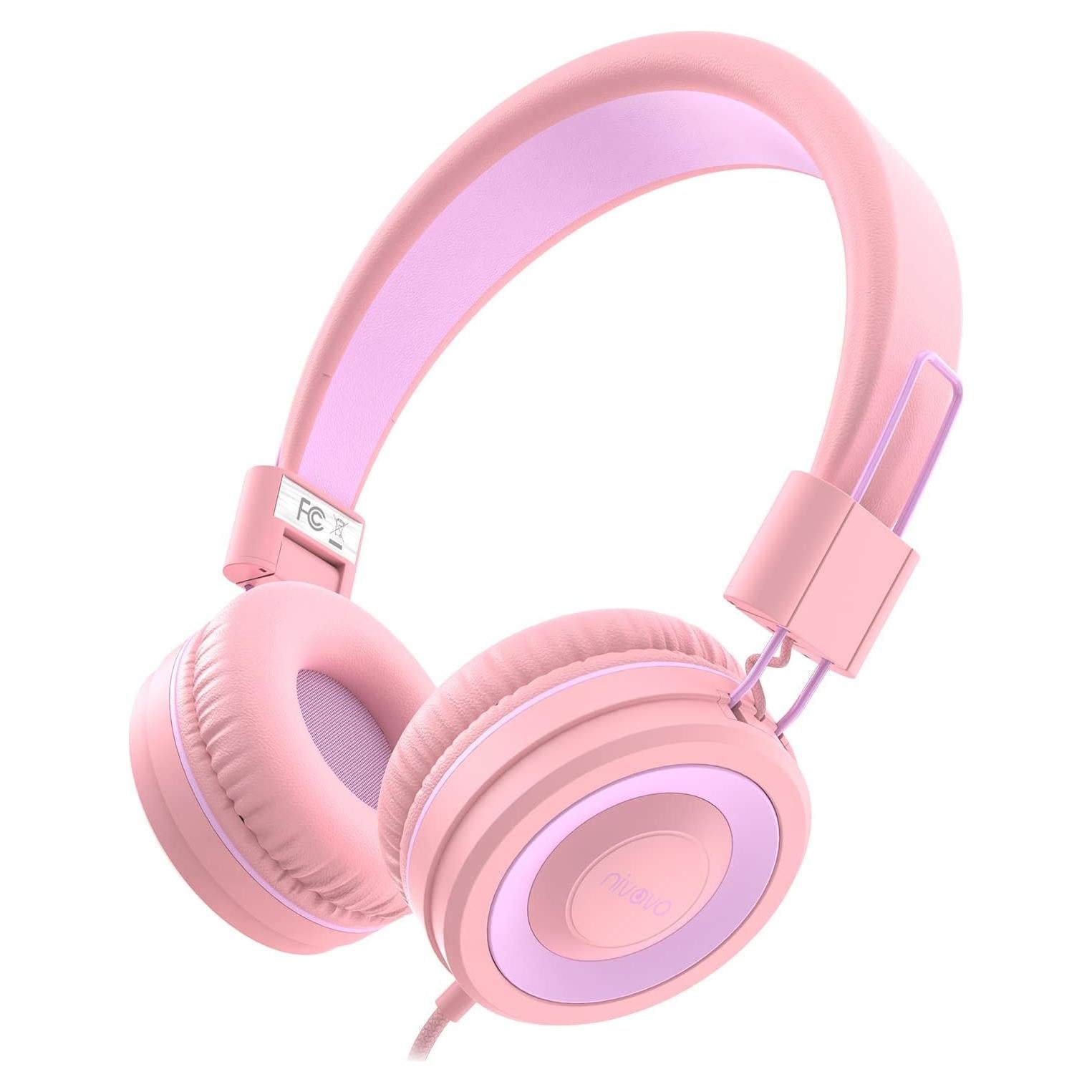 Kids Headphones, K8 Wired Headphones for Kids with Adjustable Headband, 3.5 MM Jack for School, Foldable On-Ear Headset for Girls Boys Children, Kindle Tablet Cellphones MP3/4 Airplane Travel