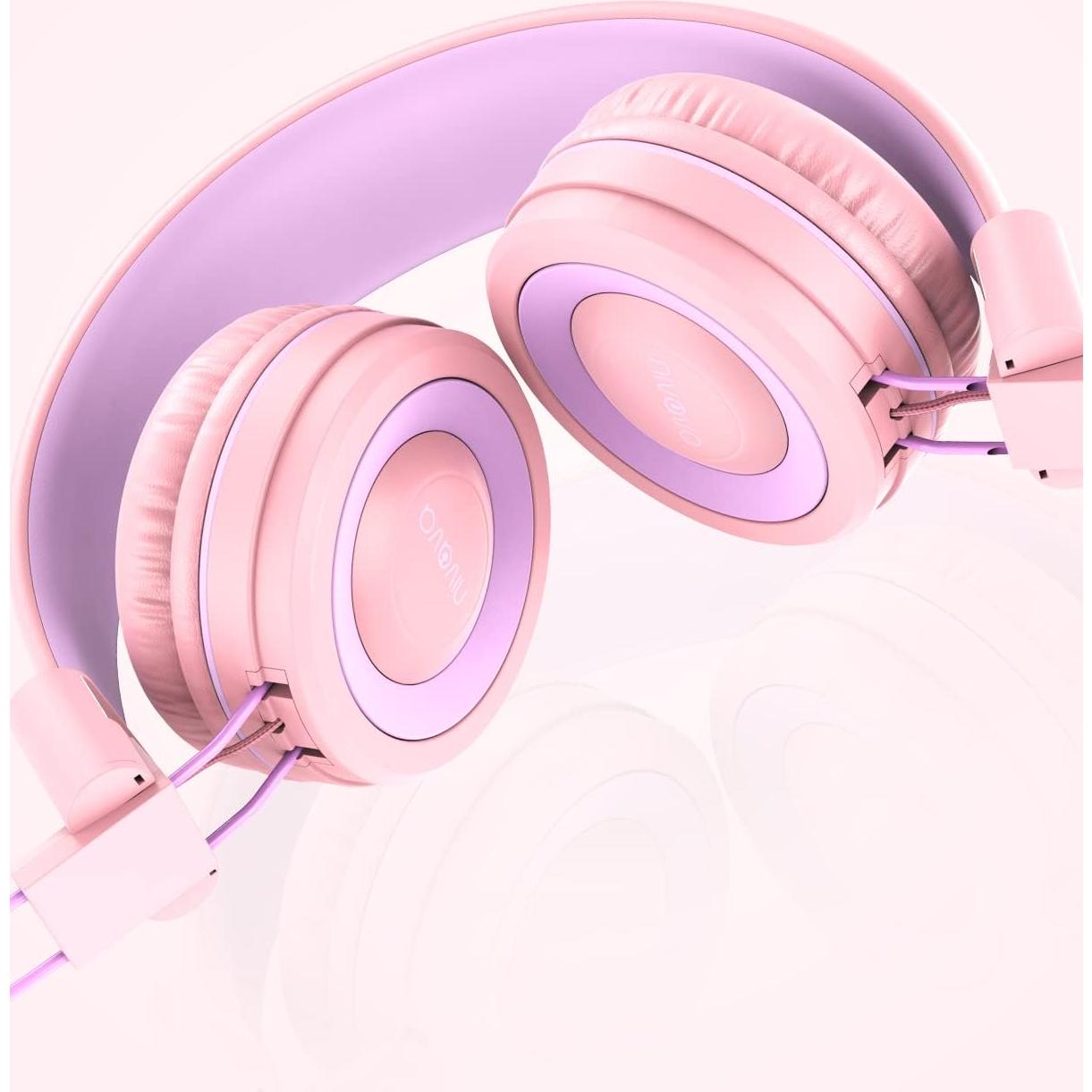 Kids Headphones, K8 Wired Headphones for Kids with Adjustable Headband, 3.5 MM Jack for School, Foldable On-Ear Headset for Girls Boys Children, Kindle Tablet Cellphones MP3/4 Airplane Travel