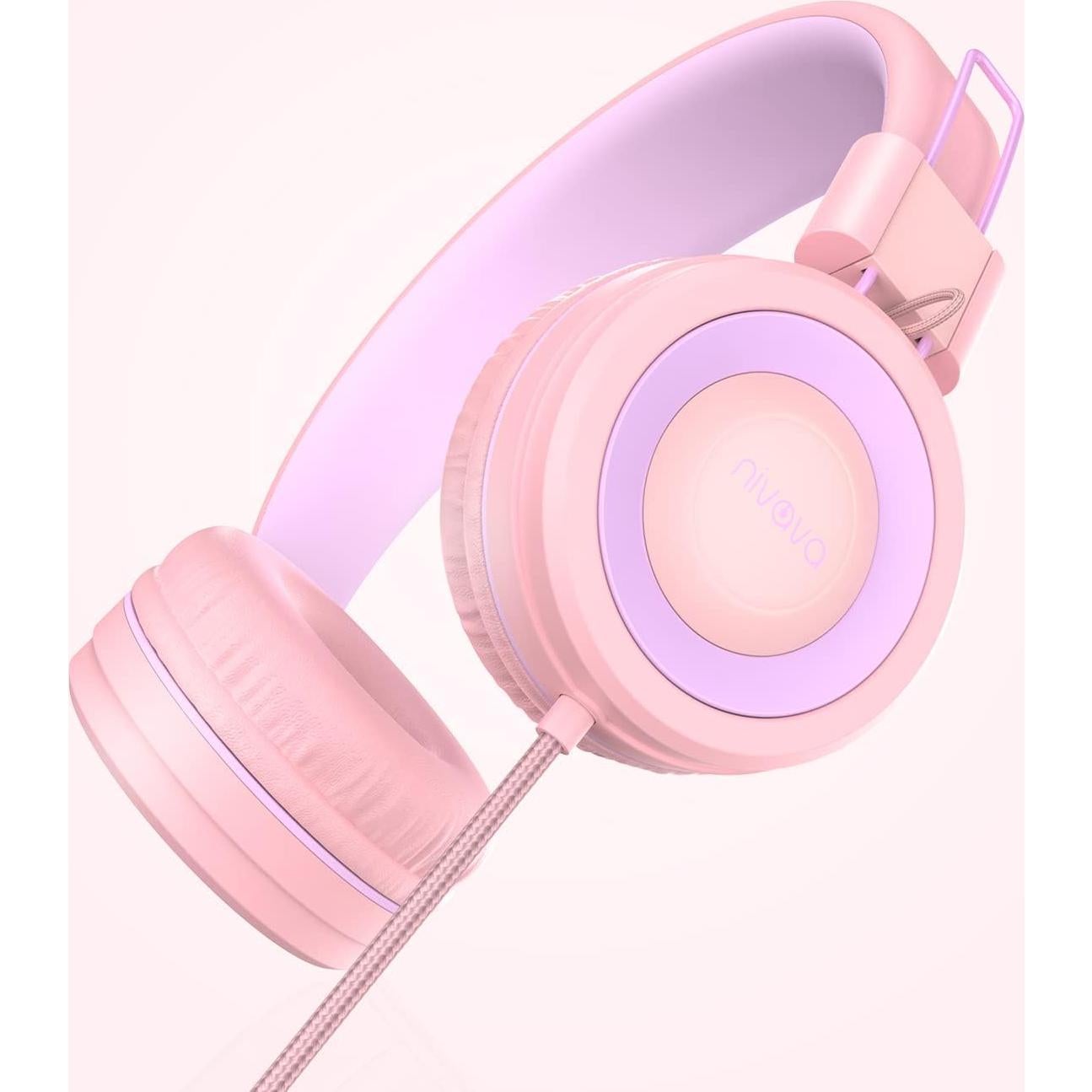 Kids Headphones, K8 Wired Headphones for Kids with Adjustable Headband, 3.5 MM Jack for School, Foldable On-Ear Headset for Girls Boys Children, Kindle Tablet Cellphones MP3/4 Airplane Travel