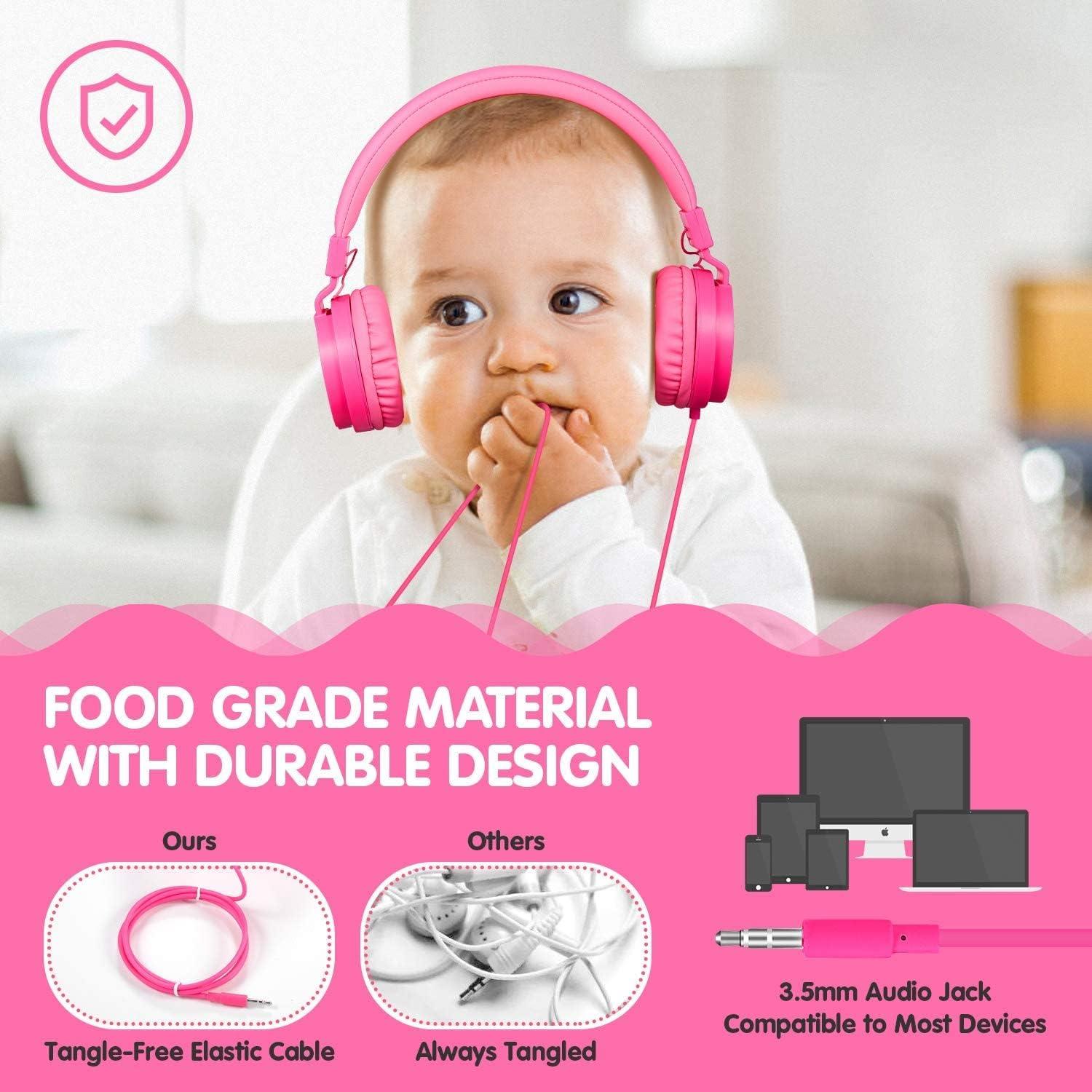 Auriculares ONTA para Niños Rosa - Cableados 3.5mm