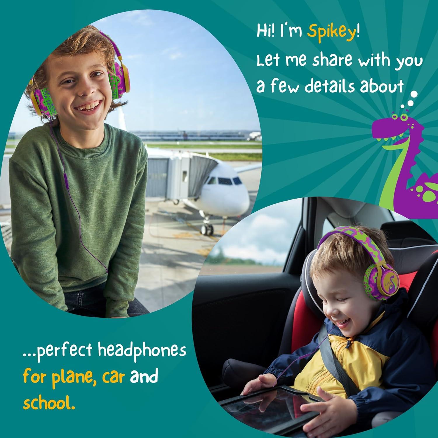 Auriculares Kidrox® Dino Oro para Niños con Cable y Micrófono