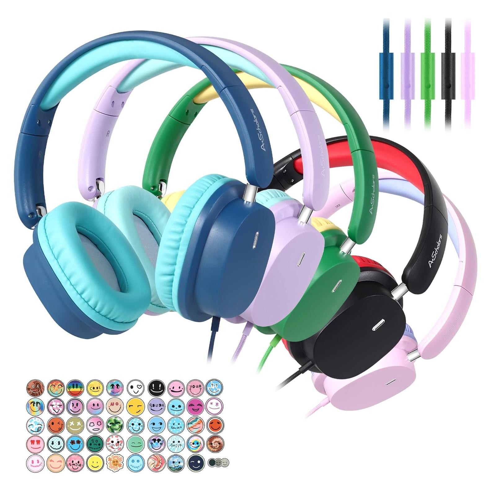 Auriculares para Niños A+ Scholars CH01, 5 Unidades, Plegables