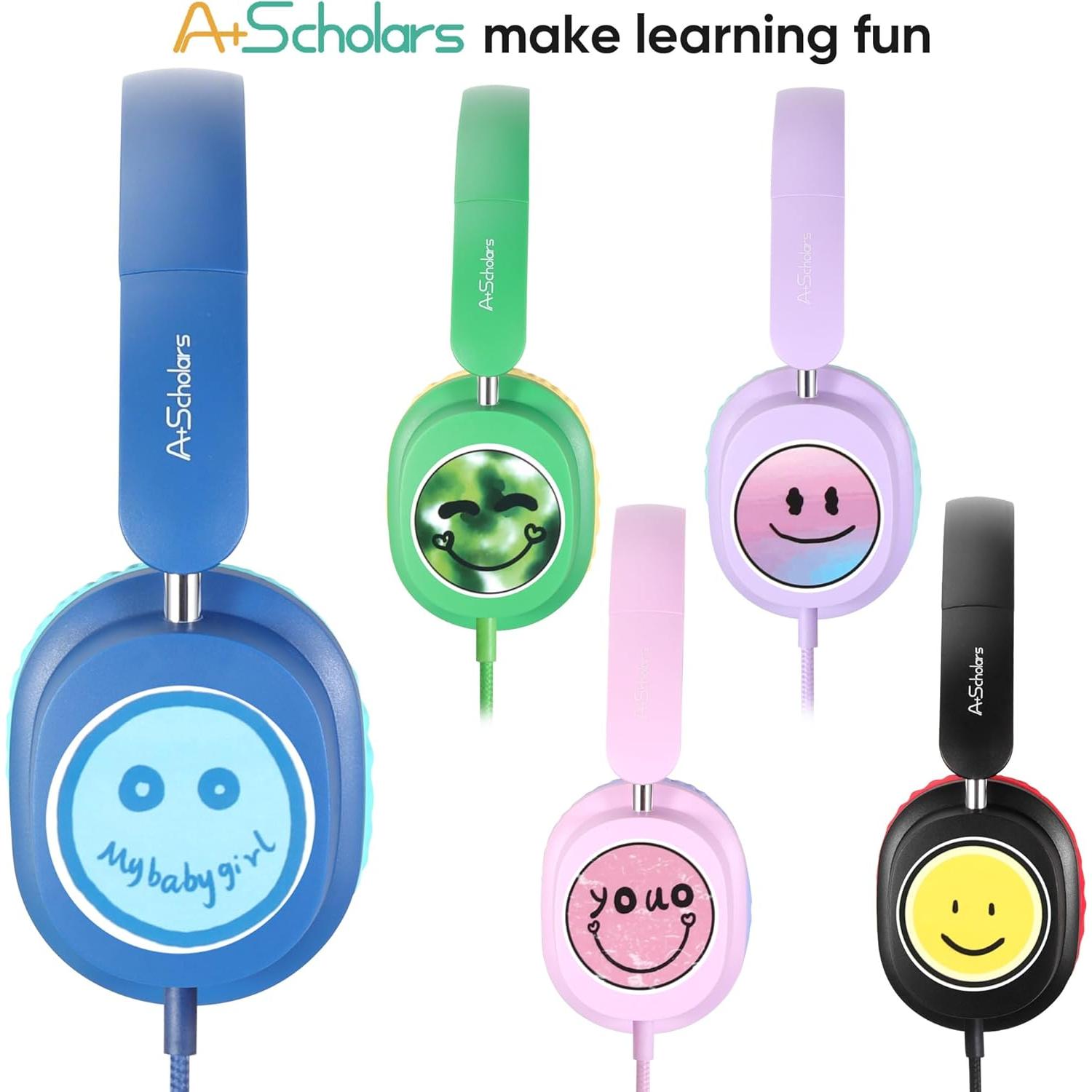 Auriculares para Niños A+ Scholars CH01, 5 Unidades, Plegables