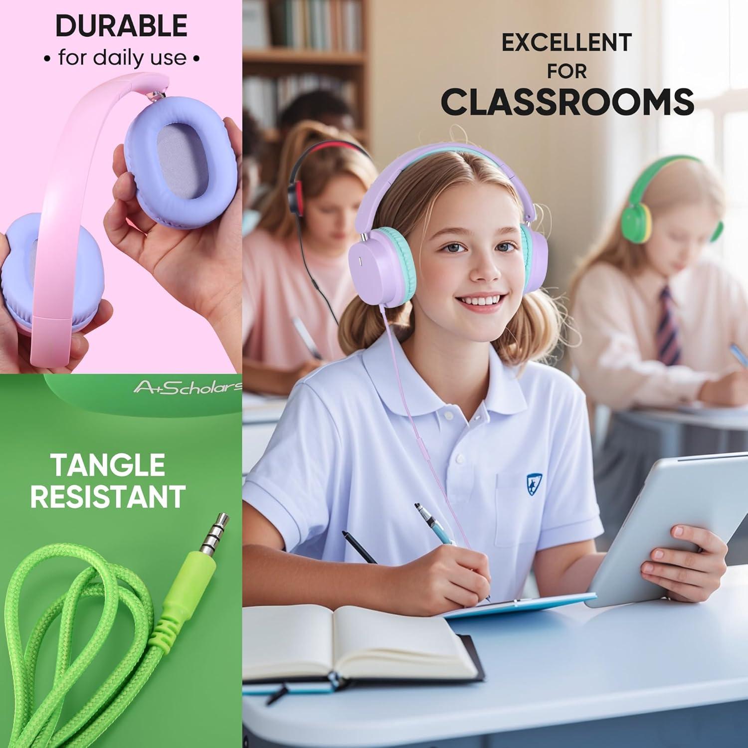 Auriculares para Niños A+ Scholars CH01, 5 Unidades, Plegables