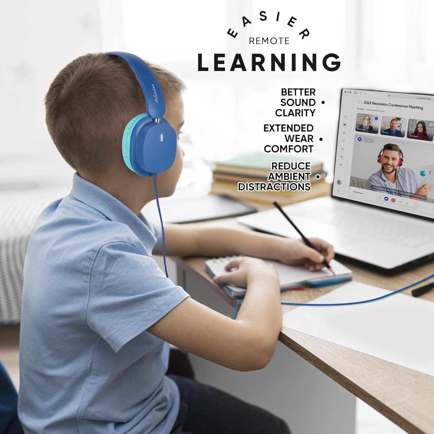 Auriculares para Niños A+ Scholars CH01, 5 Unidades, Plegables