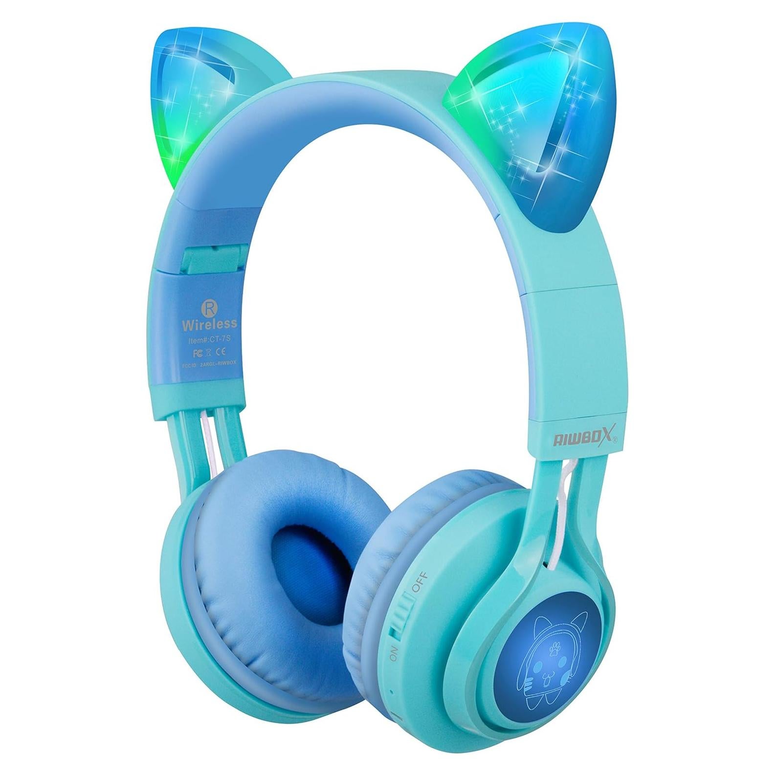 Auriculares Riwbox CT-7S Bluetooth Niños Orejas de Gato LED