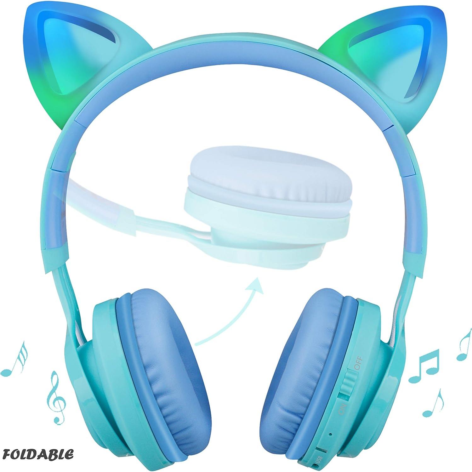 Auriculares Riwbox CT-7S Bluetooth Niños Orejas de Gato LED